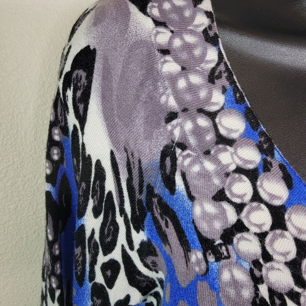 Cache Leopard Print Rhinestone Embellished Knit Cardigan Size Medium - Picture 4 of 8